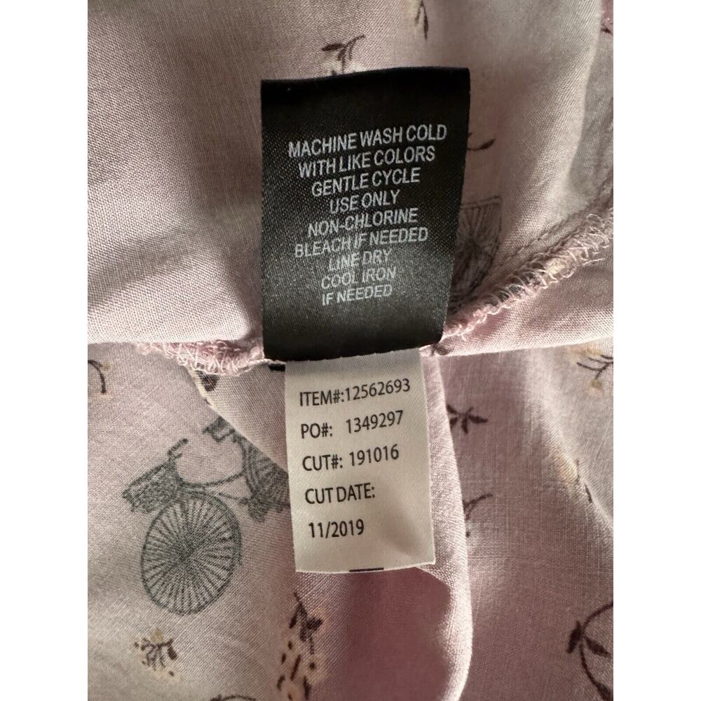 Torrid Womens Size 4 Lavender Pink Bicycle Print Challis Dolman Button Up Shirt - Picture 9 of 9